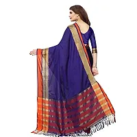 VJ Fashion Women's Cotton Silk Saree with Blouse Piece (Blue)-thumb3