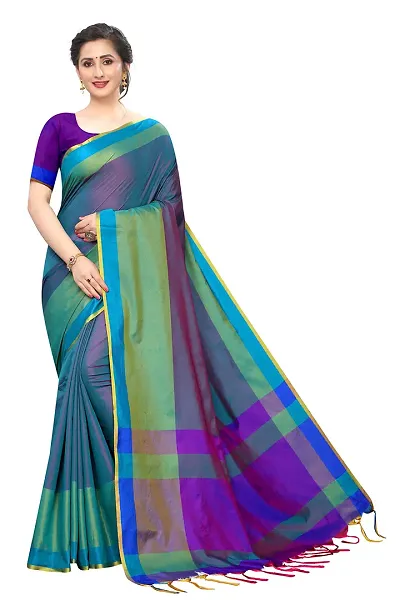 VJ FASHION Women Cotton Silk Saree With Blouse Piece_freesize