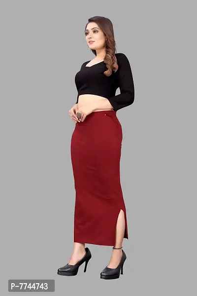 VJ Fashion Saree Shapewear, Petticoat, Skirts for Women, Cotton Blended Shape Wear for Saree_Freesize Maroon-thumb4