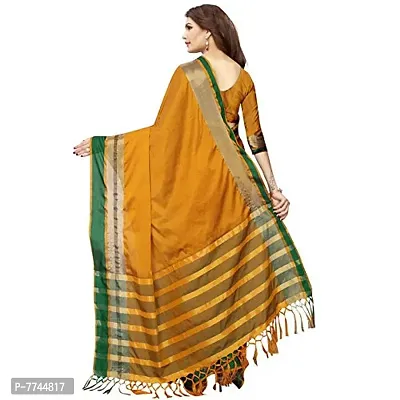 VJ Fashion Women Cotton Silk Saree With Blouse Piece (COMBO-32_Rama  Musterd)-thumb3