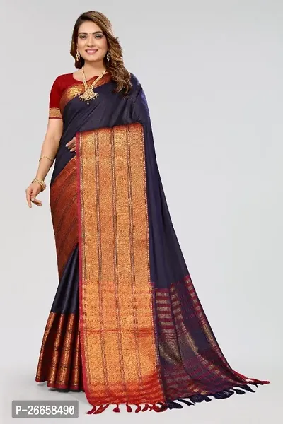 Classic Cotton Saree with Blouse piece for women-thumb0