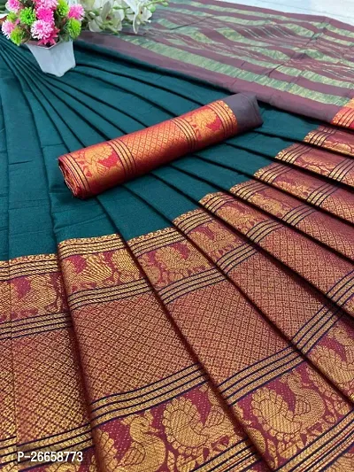 Classic Silk Cotton Jacquard Saree with Blouse piece-thumb0