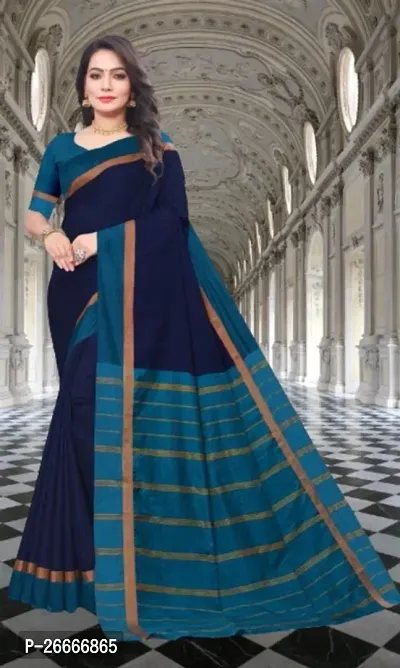 Classic Cotton Silk Saree with Blouse piece for women