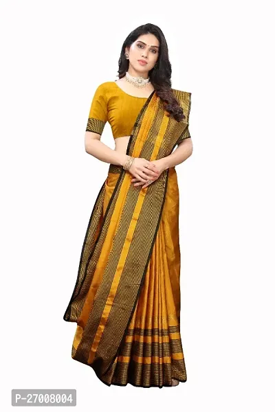 Classic Cotton Saree with Blouse piece for women-thumb0