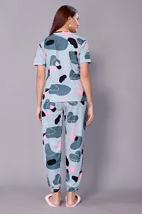 Classic Cotton Printed Top and Pyjama Nighty set for Women-thumb1