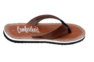 Comfertkart Men's flip Flop Chappal | Rexin Chappals for Men with Rubbber Sole, Lightweight  Stylish Casual Slip-on, Floater-thumb1