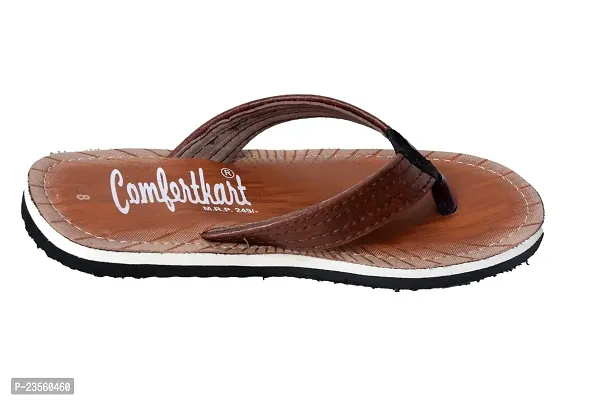 Comfertkart Men's flip Flop Chappal | Rexin Chappals for Men with Rubbber Sole, Lightweight  Stylish Casual Slip-on, Floater-thumb2