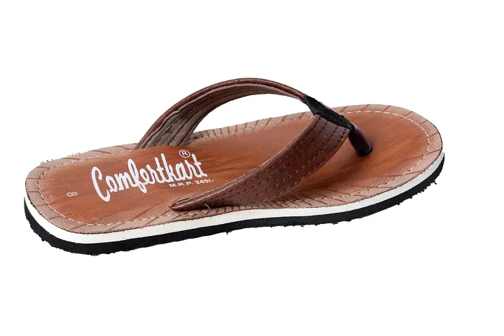 Comfertkart Men's flip Flop Chappal | Rexin Chappals for Men with Rubbber Sole, Lightweight & Stylish Casual Slip-on, Floater