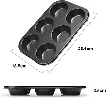 2 Pc Cake Baking Set- Muffin Tray  Bread Loaf-Non Stick Carbon Steel Safe-thumb2