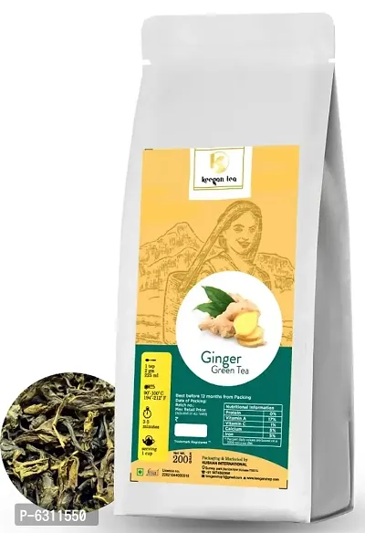 Keegan Tea Pure Darjeeling Ginger Green Tea 200 Gram Pouch
