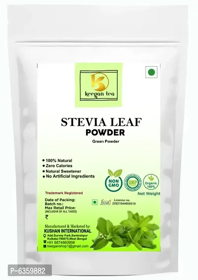 KEEGAN TEA Natural STEVIA Leaf Powder 200 gram Pouch | Zero Calorie Sweetener-thumb0