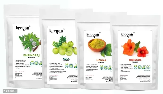 Keegan Herbal Natural Amla,Henna,Hibiscus,Bhringraj Powder Combo For Hair Care  Styling
