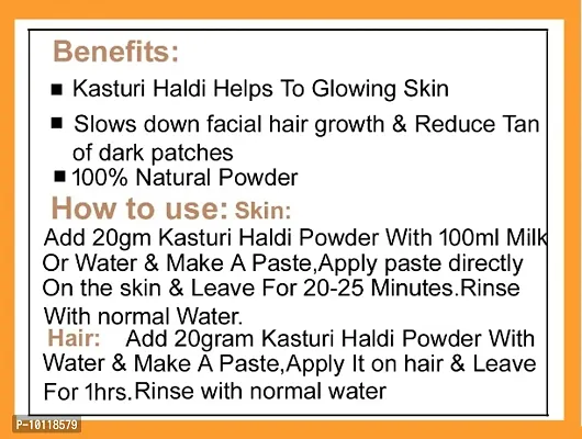 Keegan Herbal Natural Sandalwood Powder,Kasturi Haldi Powder  Multani Mitti Powder Combo (Each 40gm)-thumb4