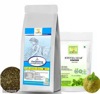 Keegan Tea Pure Darjeeling Fannings Cutting Leaf 250gm  Stevia Leaf Powder 200gm Combo-thumb0