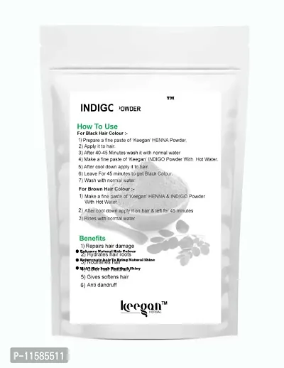 Keegan Herbal Natural  Pure Indigo Powder  Hibiscus Powder Combo For Hair Care | 100gmx2-thumb5