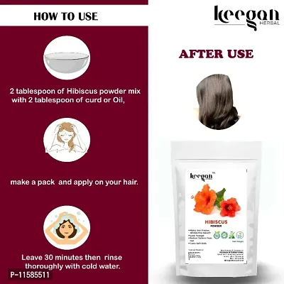 Keegan Herbal Natural  Pure Indigo Powder  Hibiscus Powder Combo For Hair Care | 100gmx2-thumb3