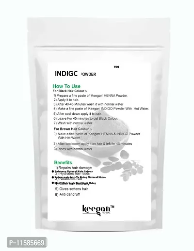 Keegan Herbal Natural  Pure Indigo Powder  Methi Seed Powder Combo For Hair Care | 100gmx2-thumb4