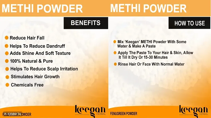 Keegan Herbal Natural Amla Powder Hibiscus Powder Methi Powder  Bhringraj Powder For Hair Care (100gmx4)-thumb2