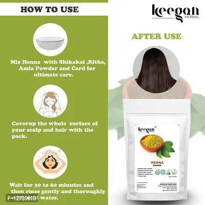 Keegan Herbal Natural  Pure Henna Powder For Hair Care 500gm Pouch-thumb4