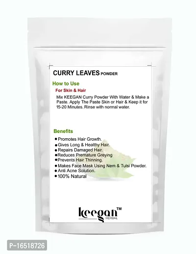 Keegan Herbal Natural Curry Leaves Powder 200 gram Pouch | Kadi Pata Powder-thumb3