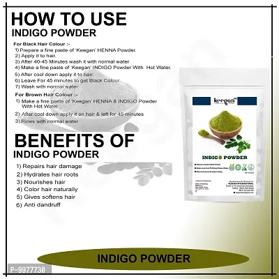 Keegan Herbal Natural Amla Powder 100gram  Indigo Powder 100gram Combo For Hair Care-thumb2