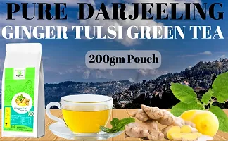 Keegan Tea Pure Darjeeling Ginger Tulsi Green Tea 200 Gram Pouch-thumb2