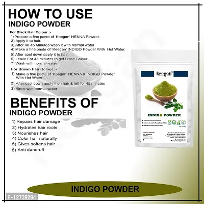 Keegan Herbal Natural  Pure Indigo Powder For Hair Care 500gm Pouch-thumb3