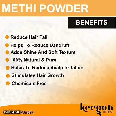 Keegan Herbal Natural  Pure Methi Powder  Hibiscus Powder Combo For Hair Care,Split Ends Care,Hair Growth | 100gmx2-thumb3