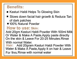 Keegan 100% Natural  Pure Kasturi Haldi Powder  Red Rose Petal Powder Combo(Each 75gm) Total 150gm-thumb1