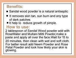 Keegan 100% Natural  Pure Red Rose Petal  Premium Sandalwood Powder Combo For Skin Care | Each 75gram Jar | Total 150gm-thumb3