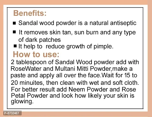 Keegan 100% Natural  Pure Red Rose Petal  Premium Sandalwood Powder Combo For Skin Care | Each 75gram Jar | Total 150gm-thumb4