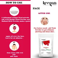 Keegan Herbal Natural  Pure multani Mitti Powder  Red Rose Petal Powder For Face  Skin Care | 100gmx2-thumb2