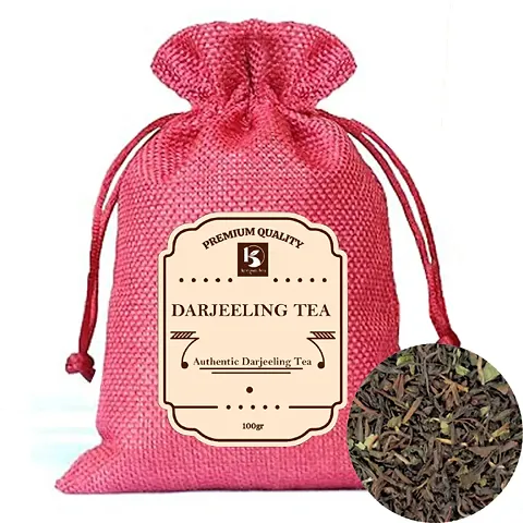 Keegan Tea Premium Darjeeling Black Long Leaf Tea 100gram Potli Bag | Second Flush Darjeeling Tea