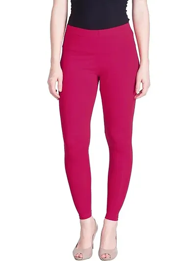 Stylish Cotton Spandex Solid Leggings For Women