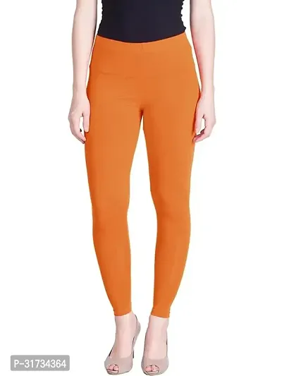 Fabulous Orange Cotton Solid Leggings For Women-thumb0