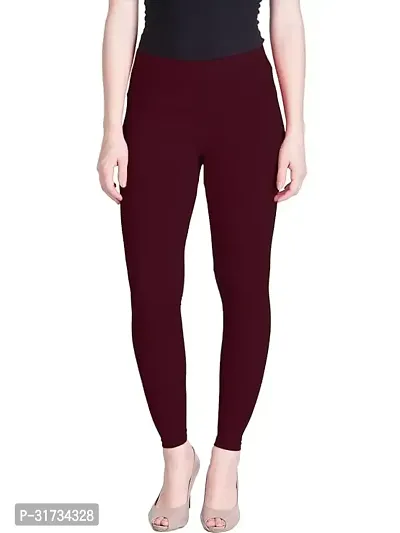 Fabulous Maroon Cotton Solid Leggings For Women-thumb0