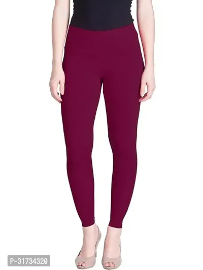 Fabulous Purple Cotton Solid Leggings For Women-thumb0