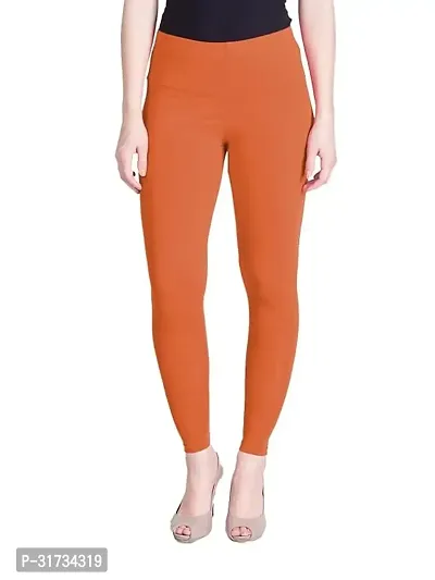 Fabulous Orange Cotton Solid Leggings For Women-thumb0