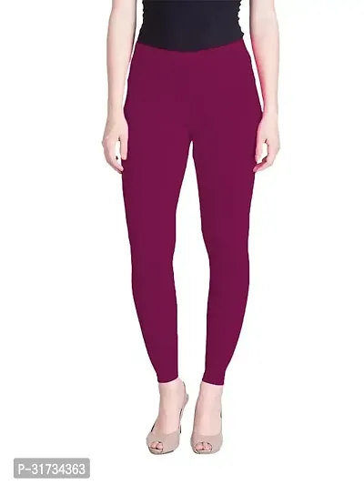 Fabulous Purple Cotton Solid Leggings For Women-thumb0