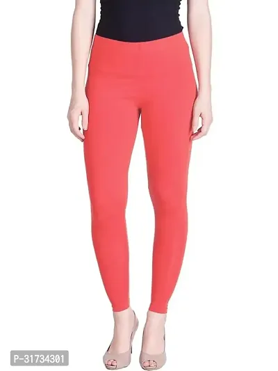 Fabulous Pink Cotton Solid Leggings For Women