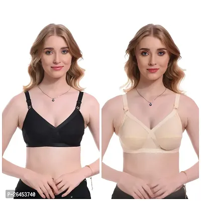 Stylish Cotton Solid Bras For Women-Pack Of 2