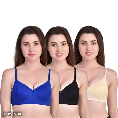 Womens Cotton Seamless Padded Bra Pack Of 3