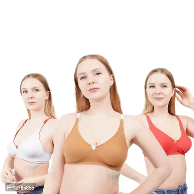Seamless Womens Mold Cup Non Padded Bra Pack Of 3