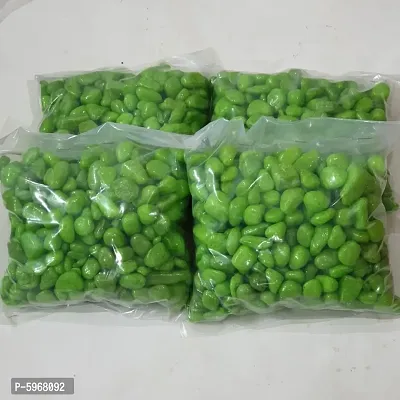 Green color stone pebbles - pack of 4 kg - mix size. Suitable for Aquarium/Garden and general decoration.-thumb0