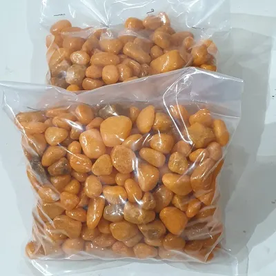 Orange color stone pebbles - pack of 2 kg - mix size. Suitable for Aquarium/Garden and general decoration.