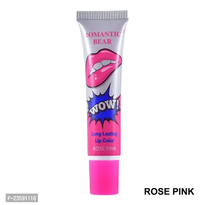 Digital Shoppy Romantic Bear Peel Off Lipstick, Glossy Finish -Rose Pink