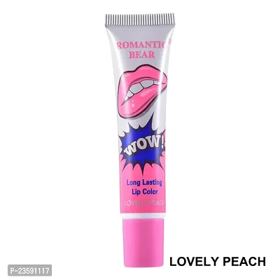 Digital Shoppy Romantic Bear Peel Off Lipstick, Glossy Finish - Lovely Peach-thumb0