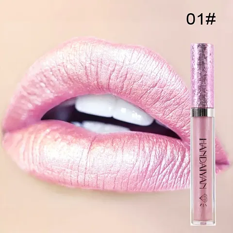 Metallic Diamond Liquid Glitter Shimmer Lipstick Nonstick Cup Makeup Lip Gloss