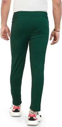 Stylish Green Lycra Spandex Solid Regular Track Pants For Men-thumb1