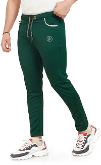 Stylish Green Lycra Spandex Solid Regular Track Pants For Men-thumb3